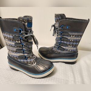 UGG Australia Women's Nordic Snowflake Grayb Blue Winter Boots Size 7.  #X10